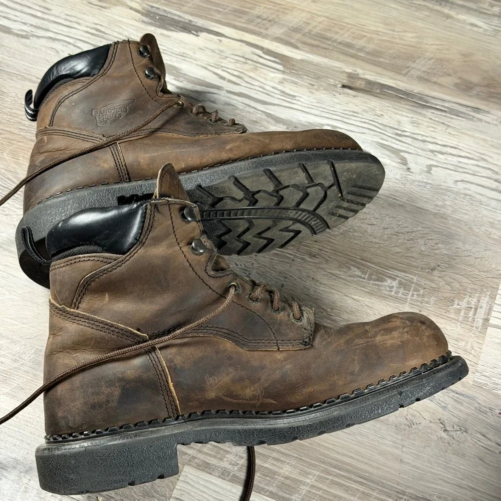 Red Wing 1206 Mens 8.5 E2 Brown Leather Waterproof Insulated EH Work Boots USA